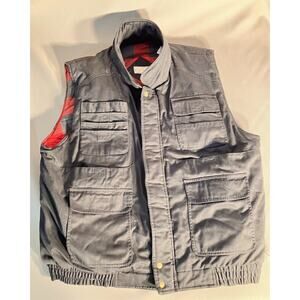 Open Trails Mens FullZip Fishing Hiking Utility Vest BLACK Red Jacket XL